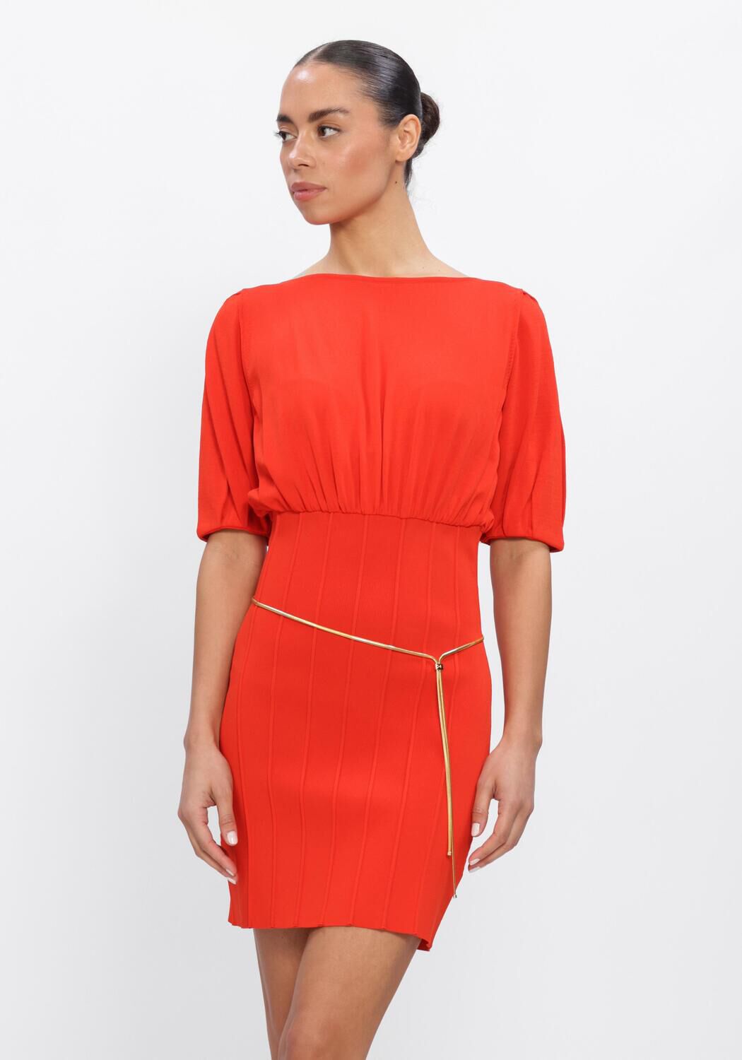 Rode ELISABETTA FRANCHI Midi jurk AM94T62E2 - large