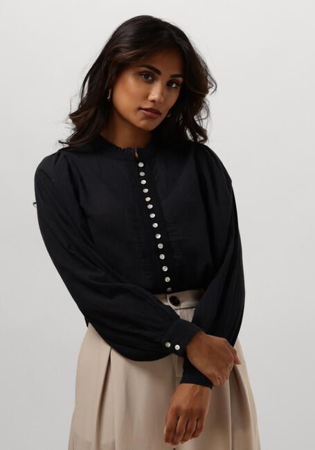 Zwarte RUBY TUESDAY Blouses IREM BLOUSE WITH SMALL PLEATS + BUTTONS PLACKET - large