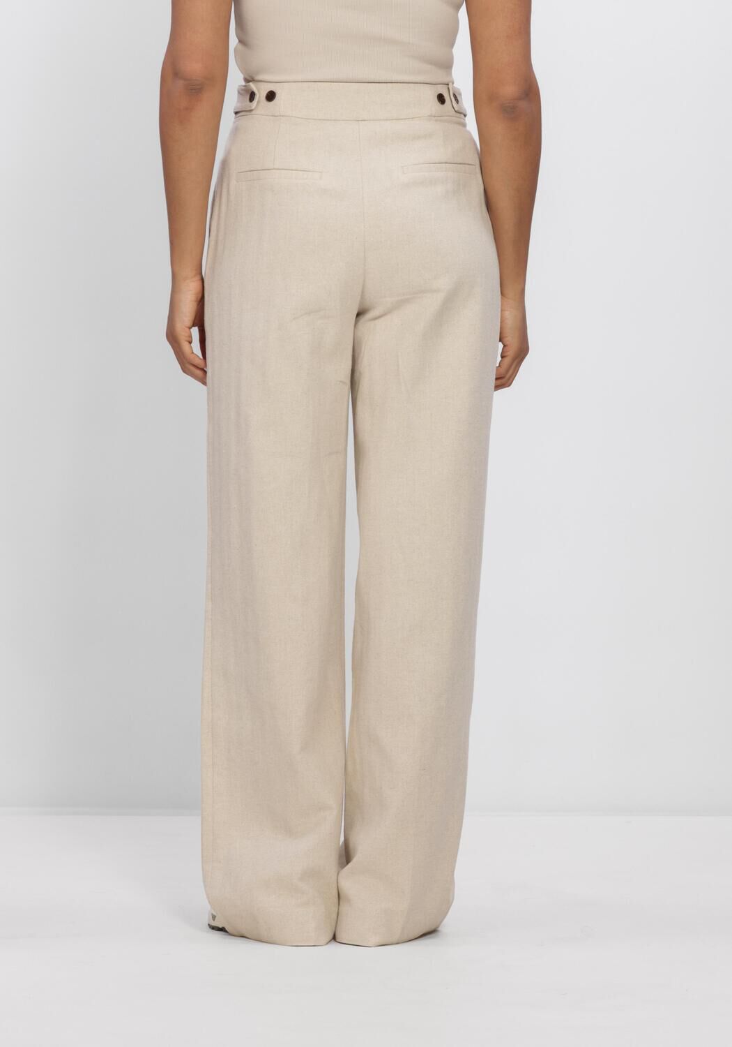 Beige CO'COUTURE Broeken LEENACC LINEN PLEAT LL PANT - large
