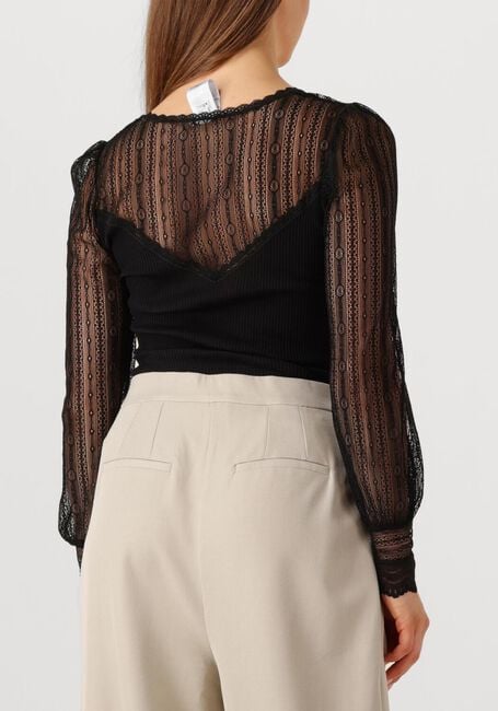 Zwarte ROSEMUNDE Top BEATHA LS REGULAR V-NECK - large