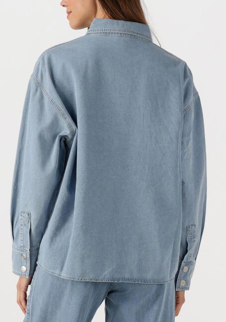 Blauwe ALIX THE LABEL Blouses LADIES WOVEN CHAMBRAY PEPLUM DENIM BLOUSE - large