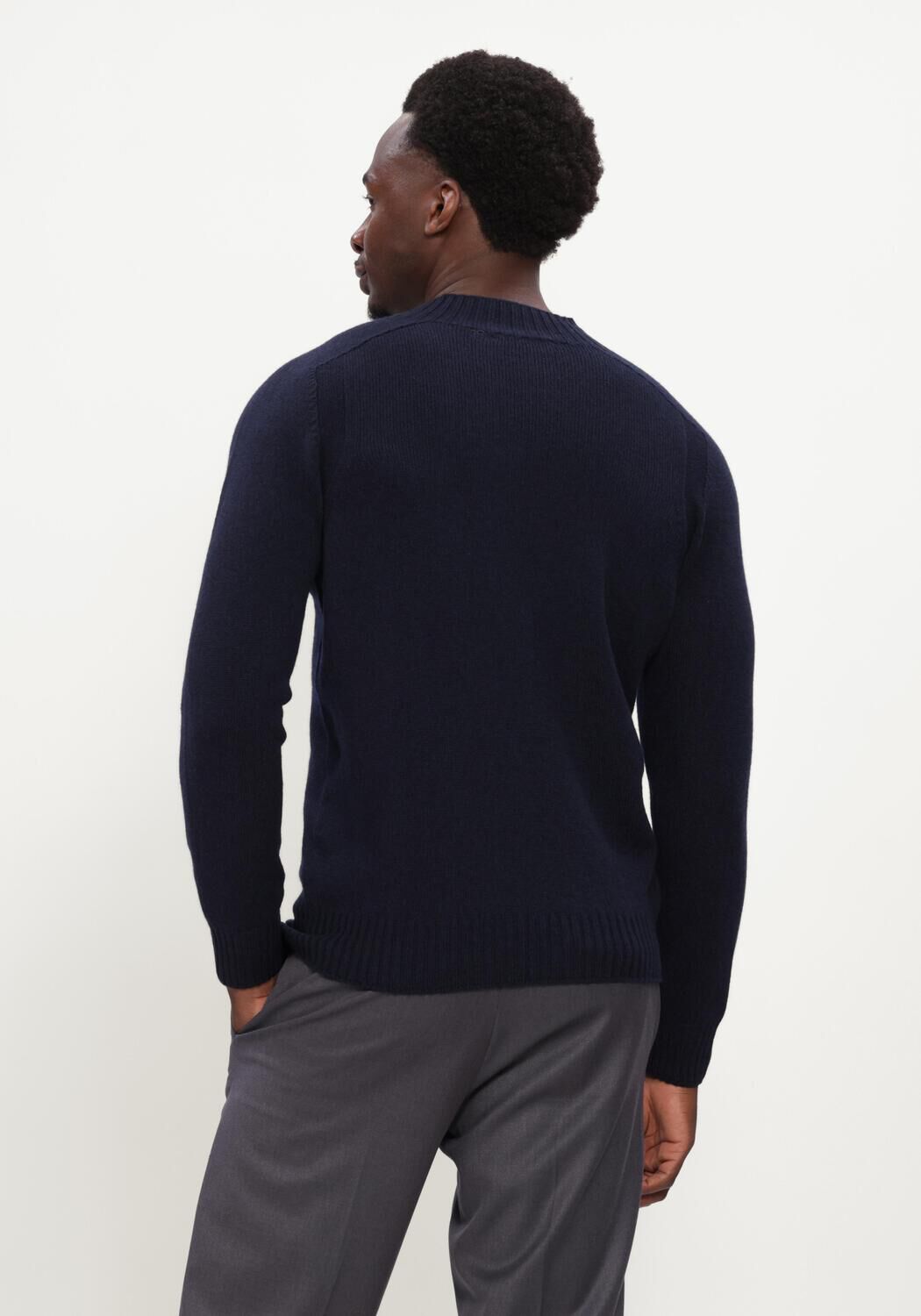 Donkerblauwe GRAN SASSO Trui MOCK L/SLV - large