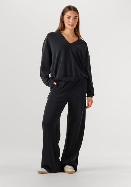 Zwarte ALIX THE LABEL Wijde broek LADIES KNITTED FLOWY WIDE LEG PANTS - large