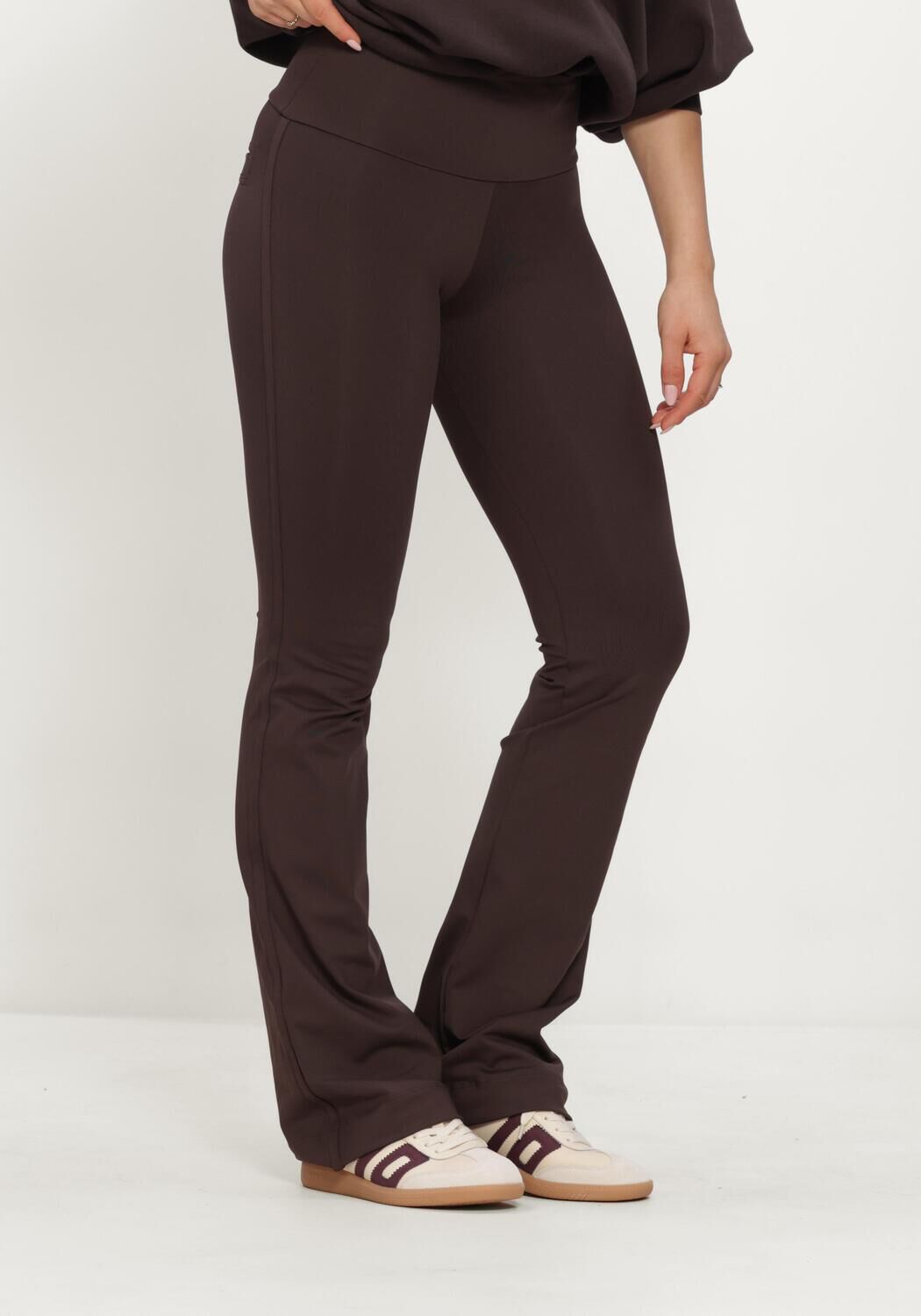 Bruine DEBLON SPORTS Flared broek CELINE FLARED LEGGINGS - large