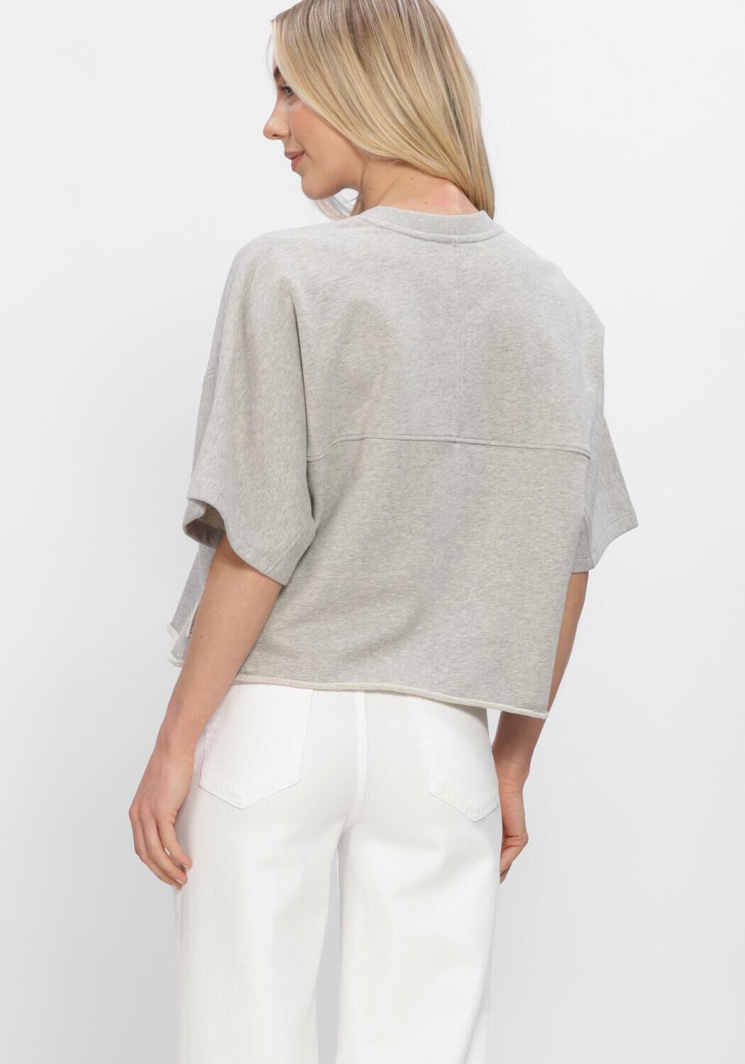 Lichtgrijze CLOSED Tops & T-shirts DEEP YOKE T SHIRT - large