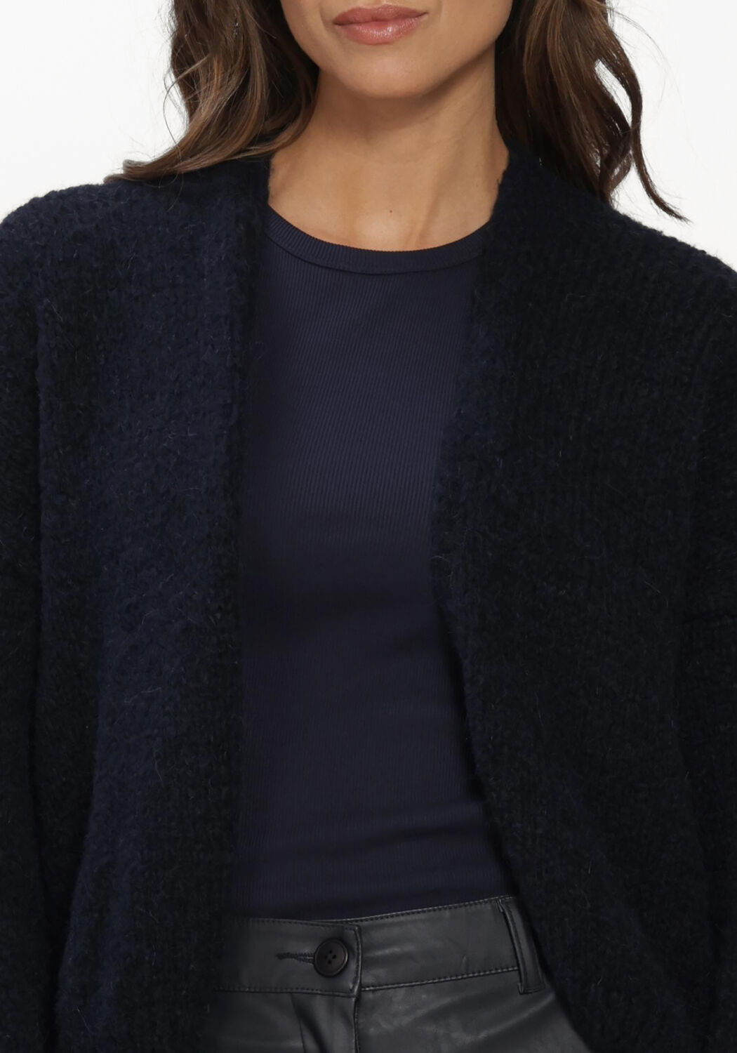 Blauwe KNIT-TED Vest BECKY CARDIGAN - large