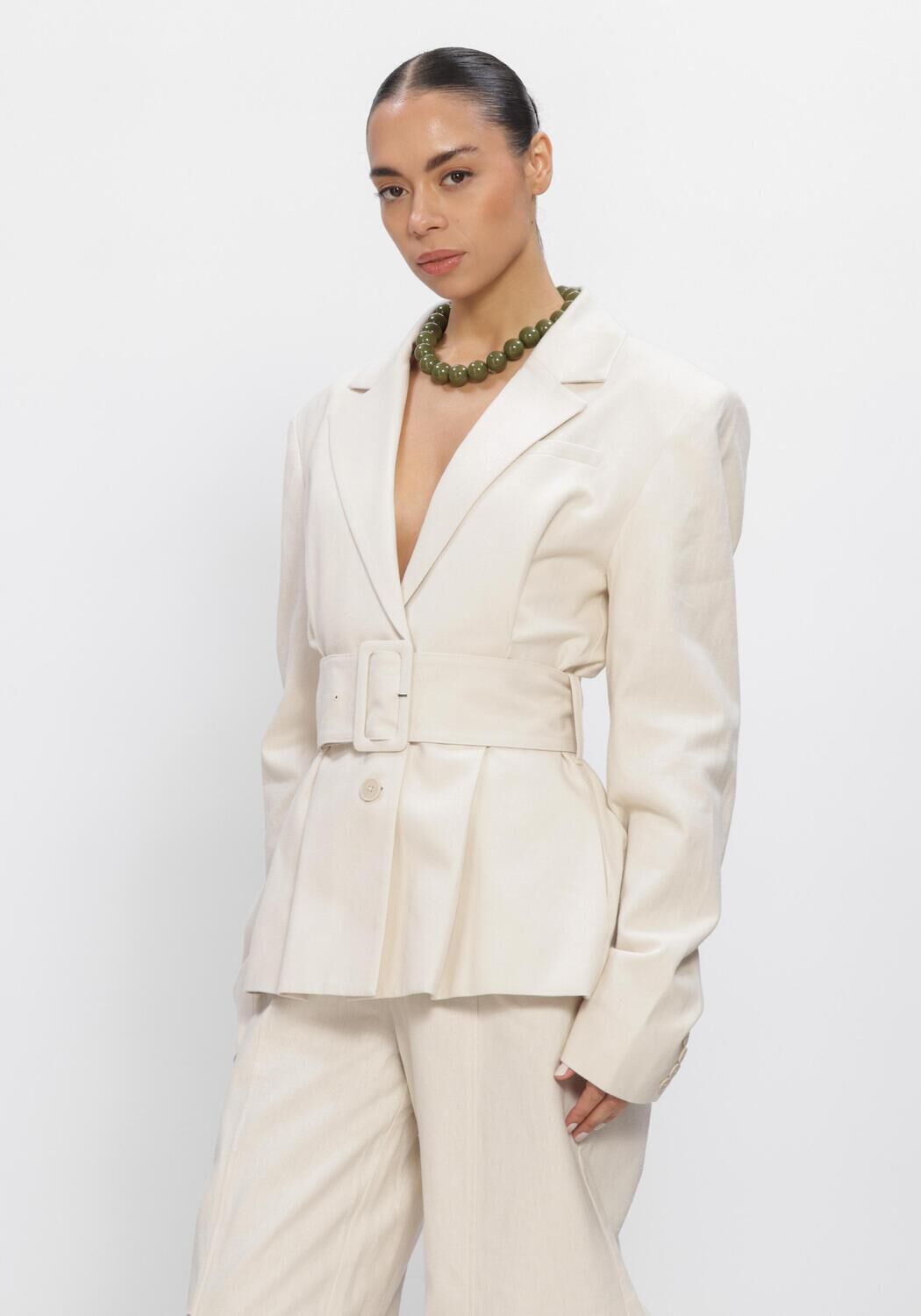 Gebroken wit ROTATE Blazer LINEN SUITING BLAZER - large