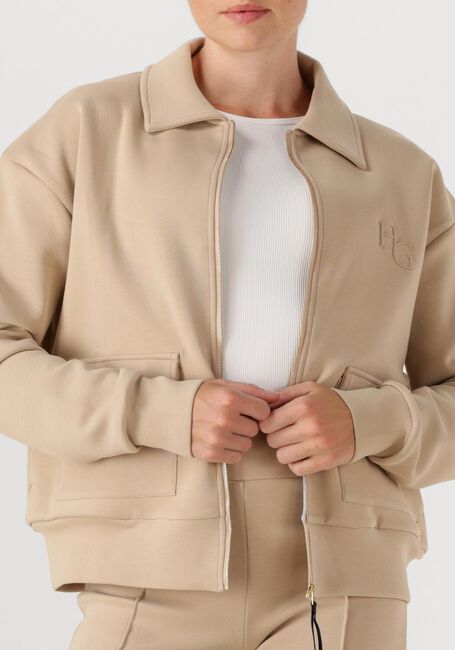 Beige HOUSE OF GRAVITY Vest TAILORED ZIP CARDIGAN - large
