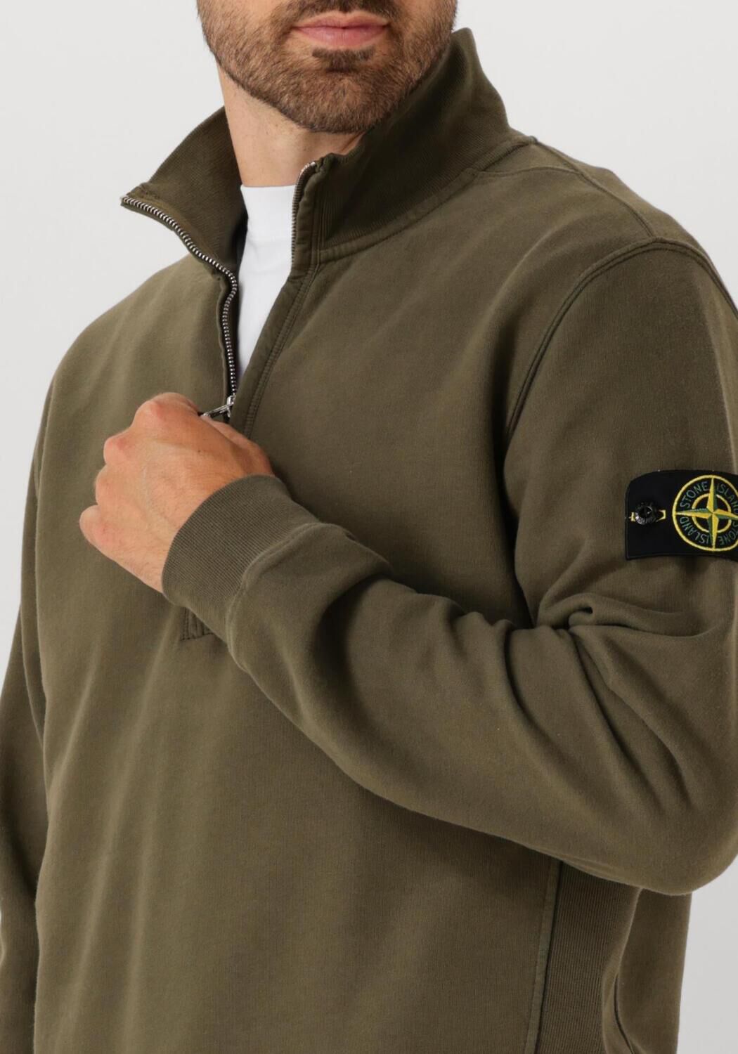 Olijf STONE ISLAND Trui LS POLO - large