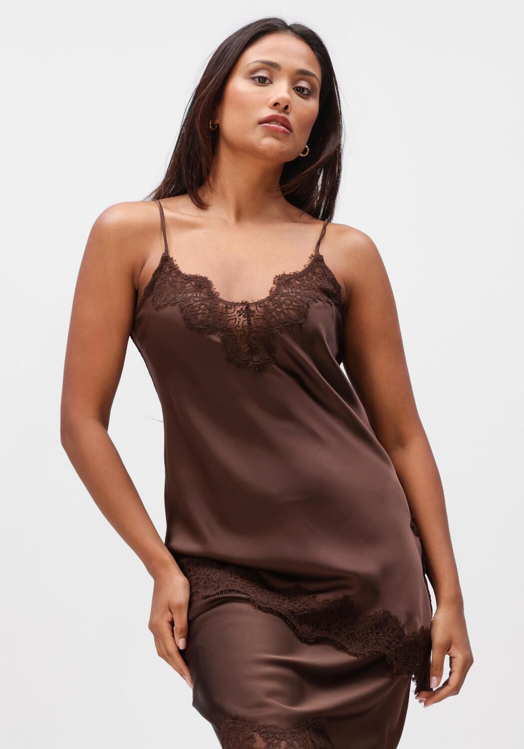 Haute L'Amitié Top Dames Naomi Asym Lingerie Top, Maat: S, Kleur: Bruin afbeelding 1