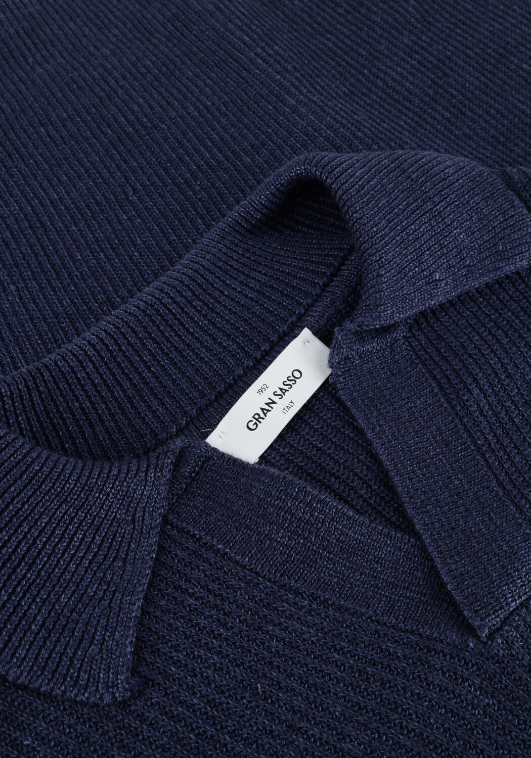 Donkerblauwe GRAN SASSO Polo TENNIS L/SLV SKIPPER - large