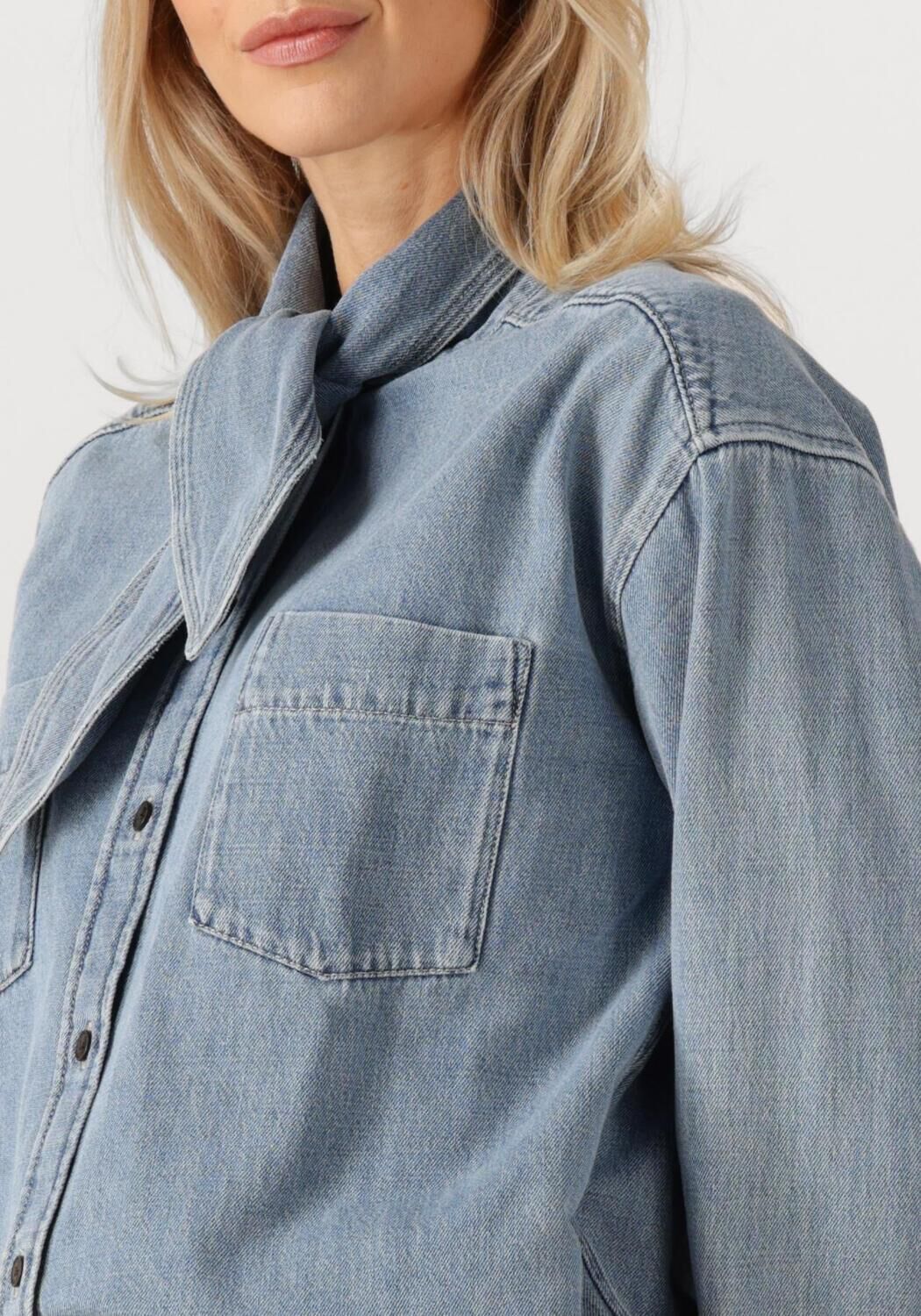 Blauwe CLOSED Blouses SCARFF SHIRT - large