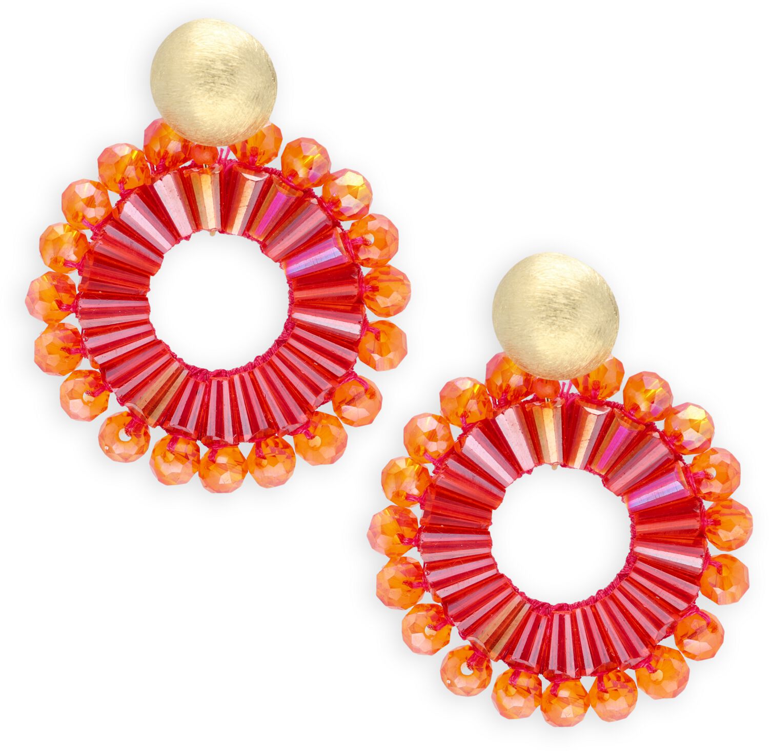 LOTT. gioielli Sieraad
Dames Si Open Circle Double Beads S, Kleur: Oranje afbeelding 1