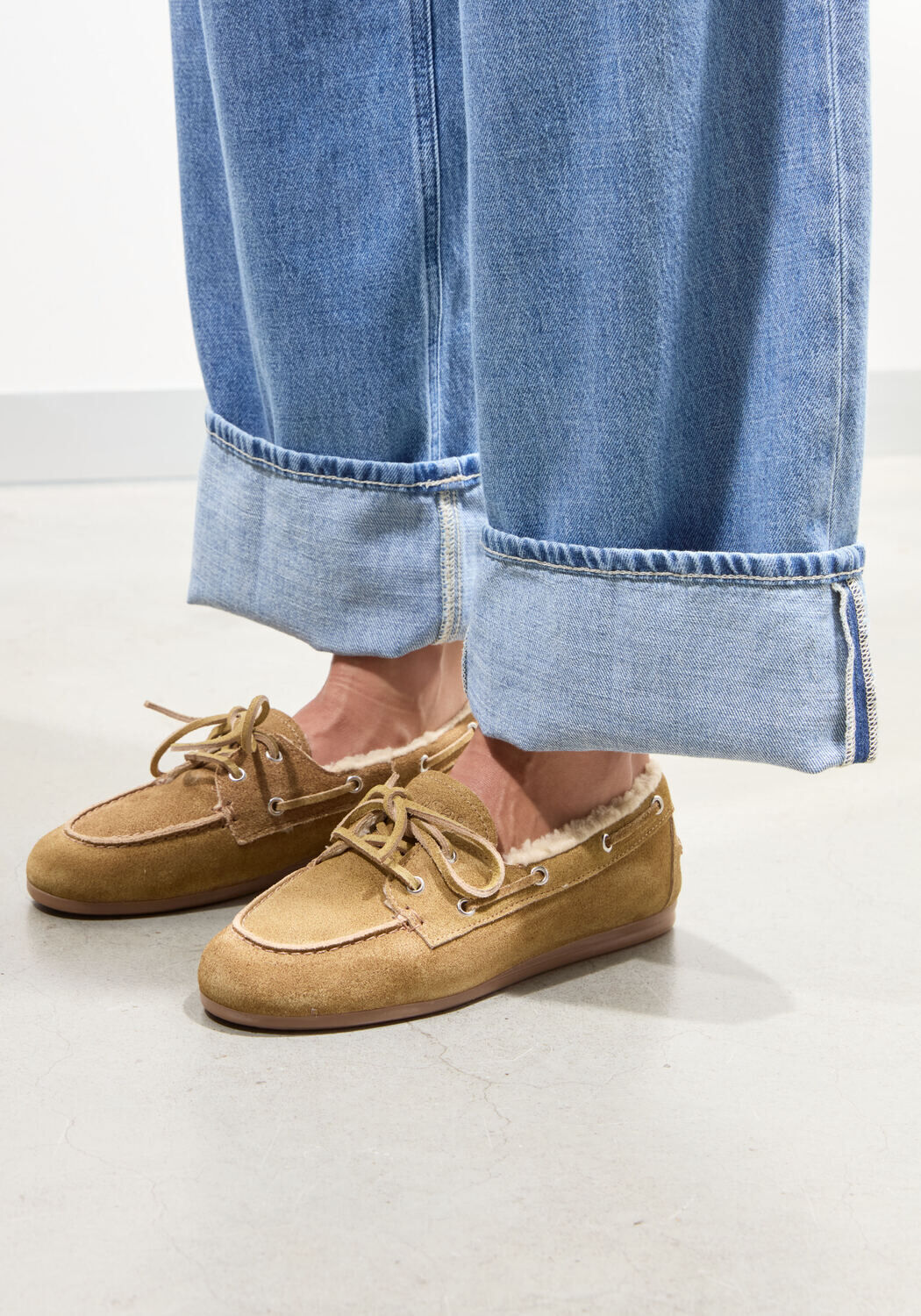 Bruine POSA Mocassins BOAT LOAFER VEG-SHEARLING - medium