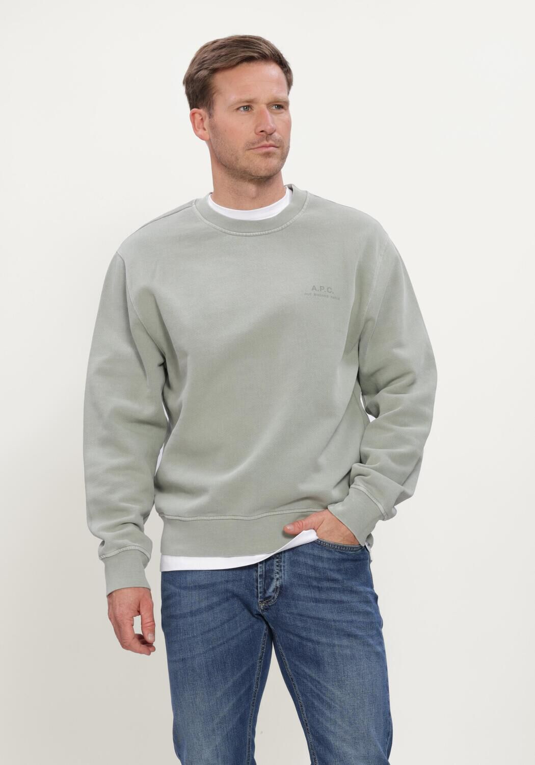 Groene APC Sweater SWEATSHIRT FERNANDO - large