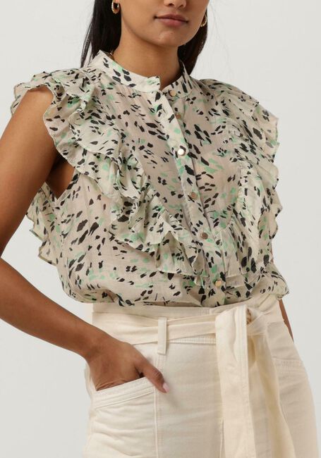 Mint SUMMUM Top BLOUSE GREEN SPOT PRINT SLEEVELESS - large