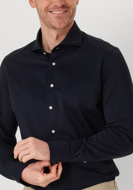 Donkerblauwe PROFUOMO Klassiek overhemd SHIRT X-CUTAWAY JAPANESE KNITTED - large