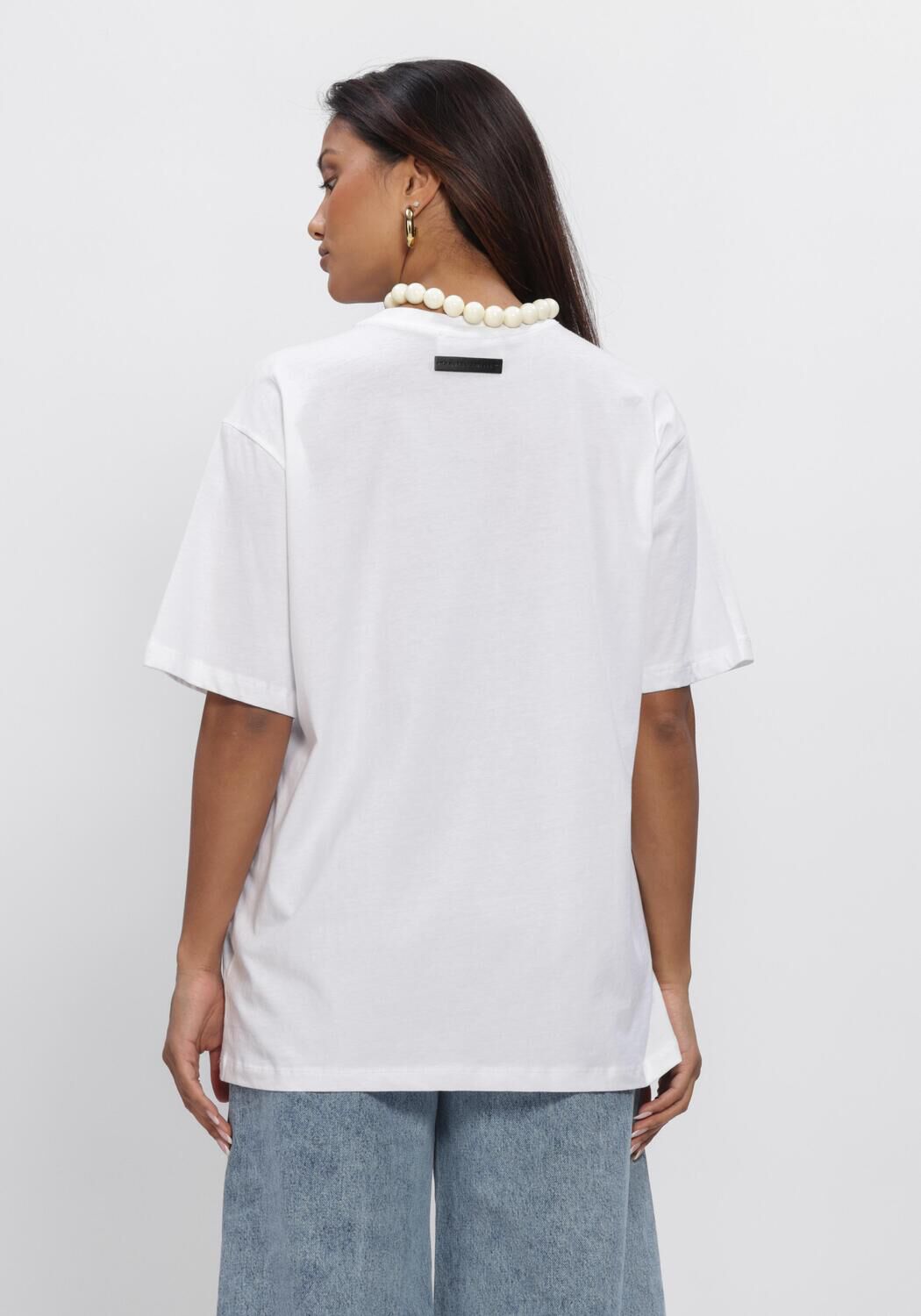 Witte HAUTE L'AMITI&Eacute; Tops & T-shirts 24 LACE NUMBER TEE - large