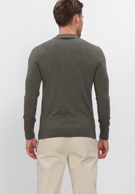 Khaki PROFUOMO Trui PULLOVER MOCK NECK EXTRAFINE MERINO - large
