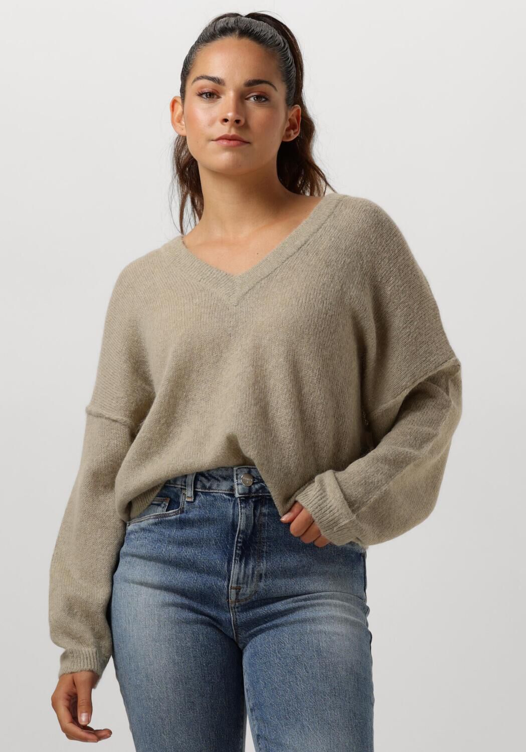 Dante6 Trui Dames Ulan V-neck Sweater, Maat: L, Kleur: Groen