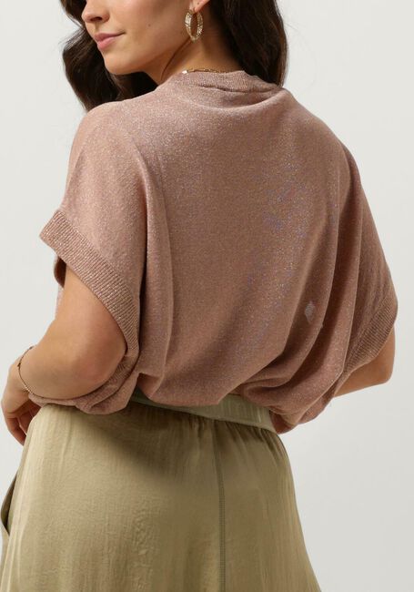 Roze SUMMUM Top OVERSIZED SLEEVELESS SWEATER SHIMMERING LUREX KNIT - large
