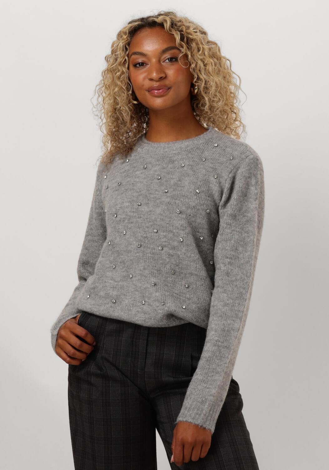 Copenhagen Muse Trui Dames Cmdiamond-pullover, Maat: M, Kleur: Lichtgrijs