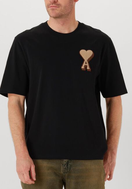Zwarte AMI PARIS T-shirt TEESHIRT PATCH - large