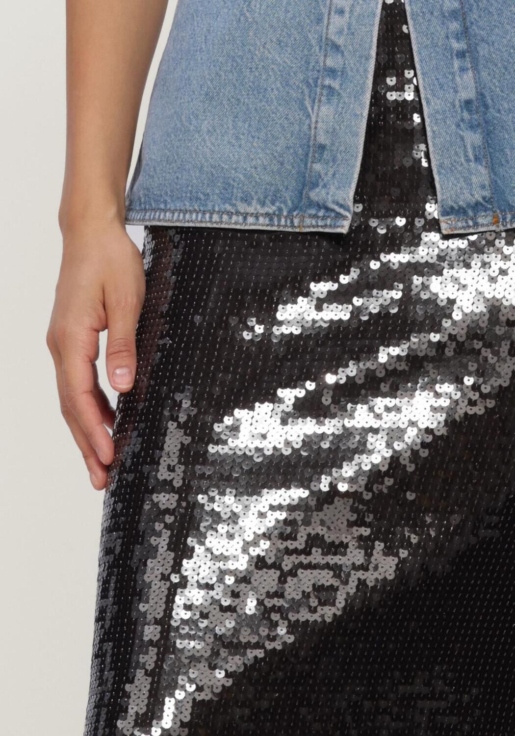 Zwarte ROTATE Midirok SEQUINS PENCIL SKIRT - large