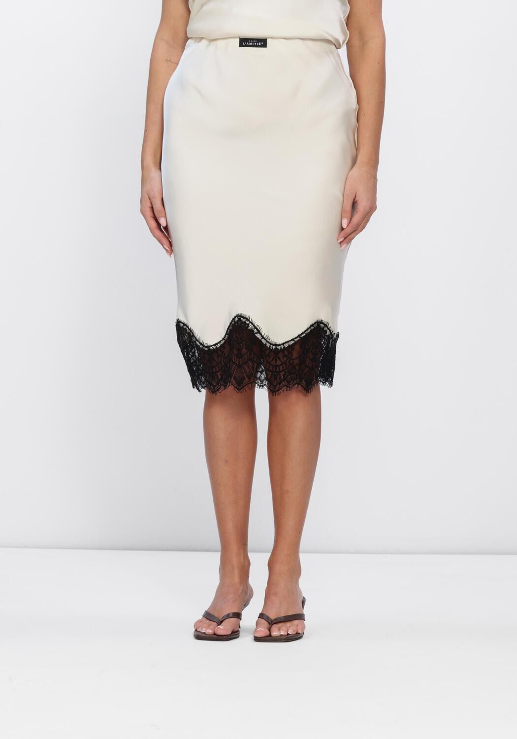Haute L'Amitié Midirok Dames Naomi Lingerie Pencil Skirt, Maat: XS, Kleur: Creme afbeelding 1