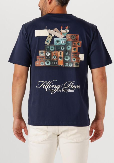 Donkerblauwe FILLING PIECES T-shirt T-SHIRT SPEAKER WALL - large