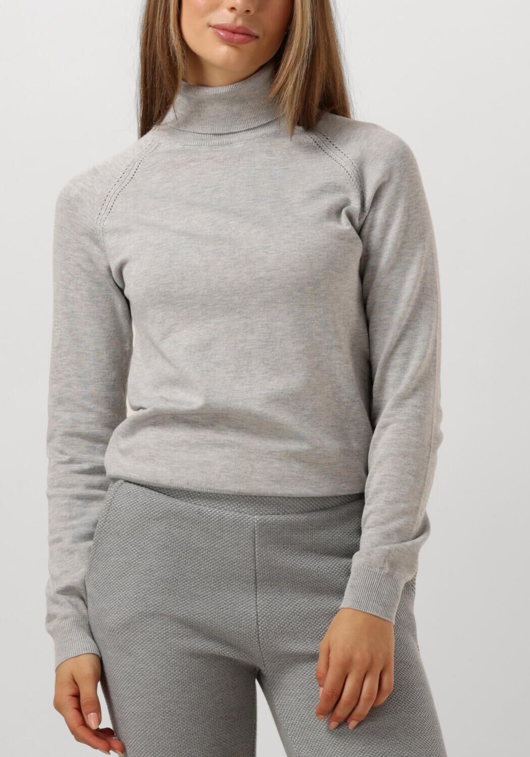grijze summum coltrui turtle neck sweater soft viscose polyamide knit
