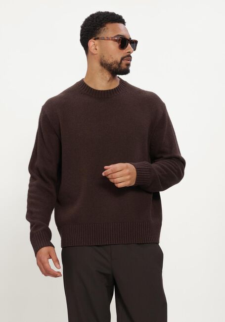 Bruine OLAF HUSSEIN Trui ESSENTIAL KNITTED CREWNECK - large