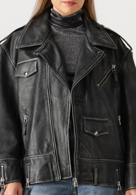 Zwarte STIEGLITZ Leren jas NICOLAS LEATHER JACKET - large