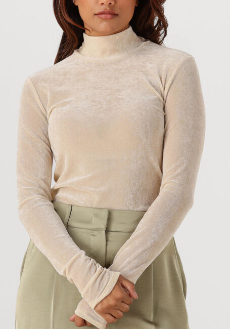 Beige DANTE6 Top OLYA VELVET LAYERING MESH TOP - large