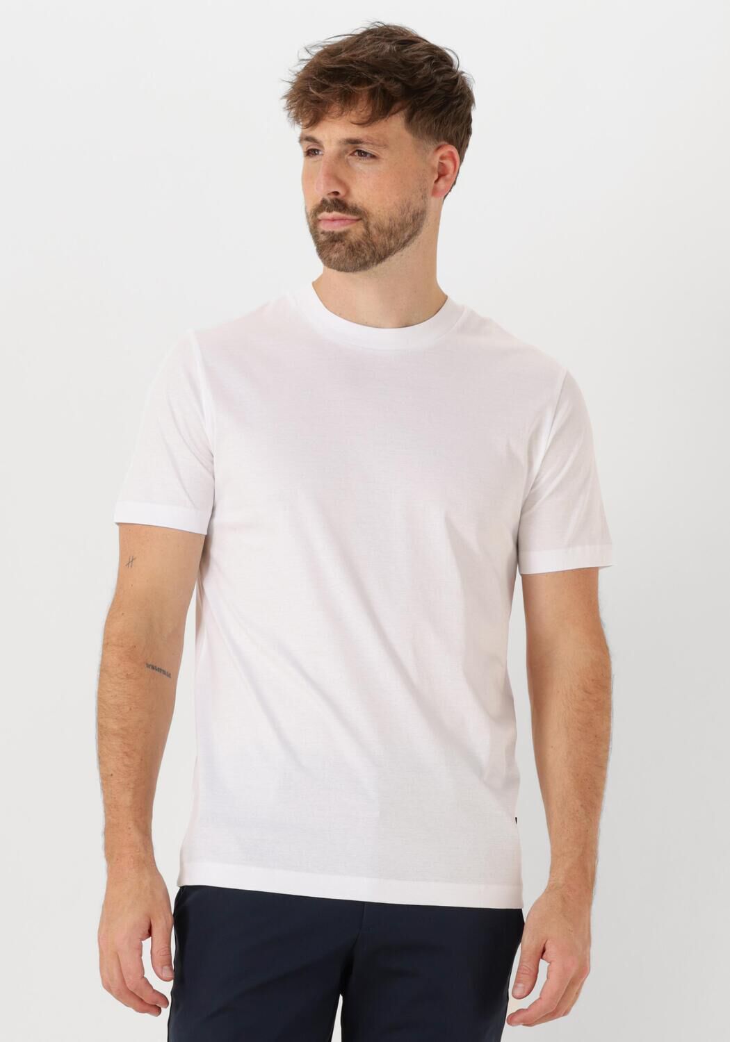 Boss Black T-Shirt Heren H-tessler, Maat: L, Kleur: Wit