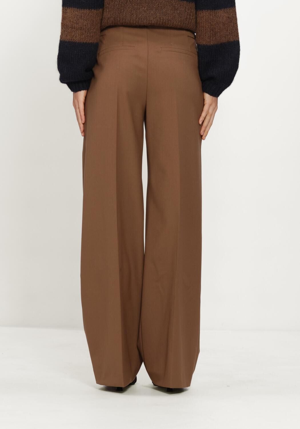 Bruine LUISA CERANO Wijde broek WIDELEG-PANTS AUS WOLL-MIX - large