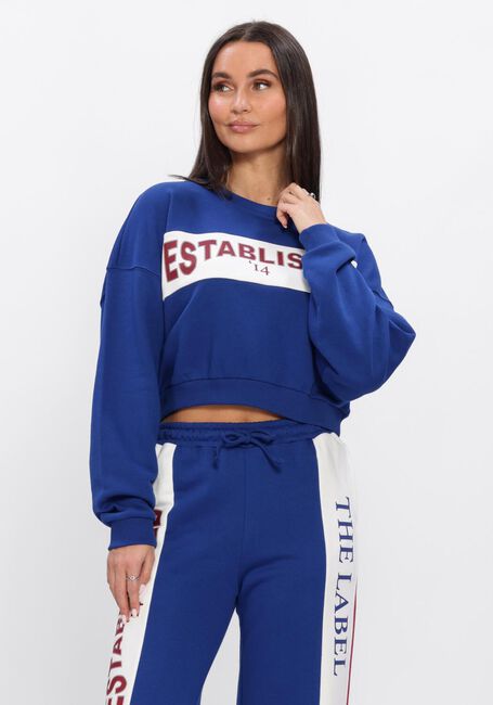 Blauwe ALIX THE LABEL Sweater LADIES KNITTED LOGO TAPE SWEATER - large