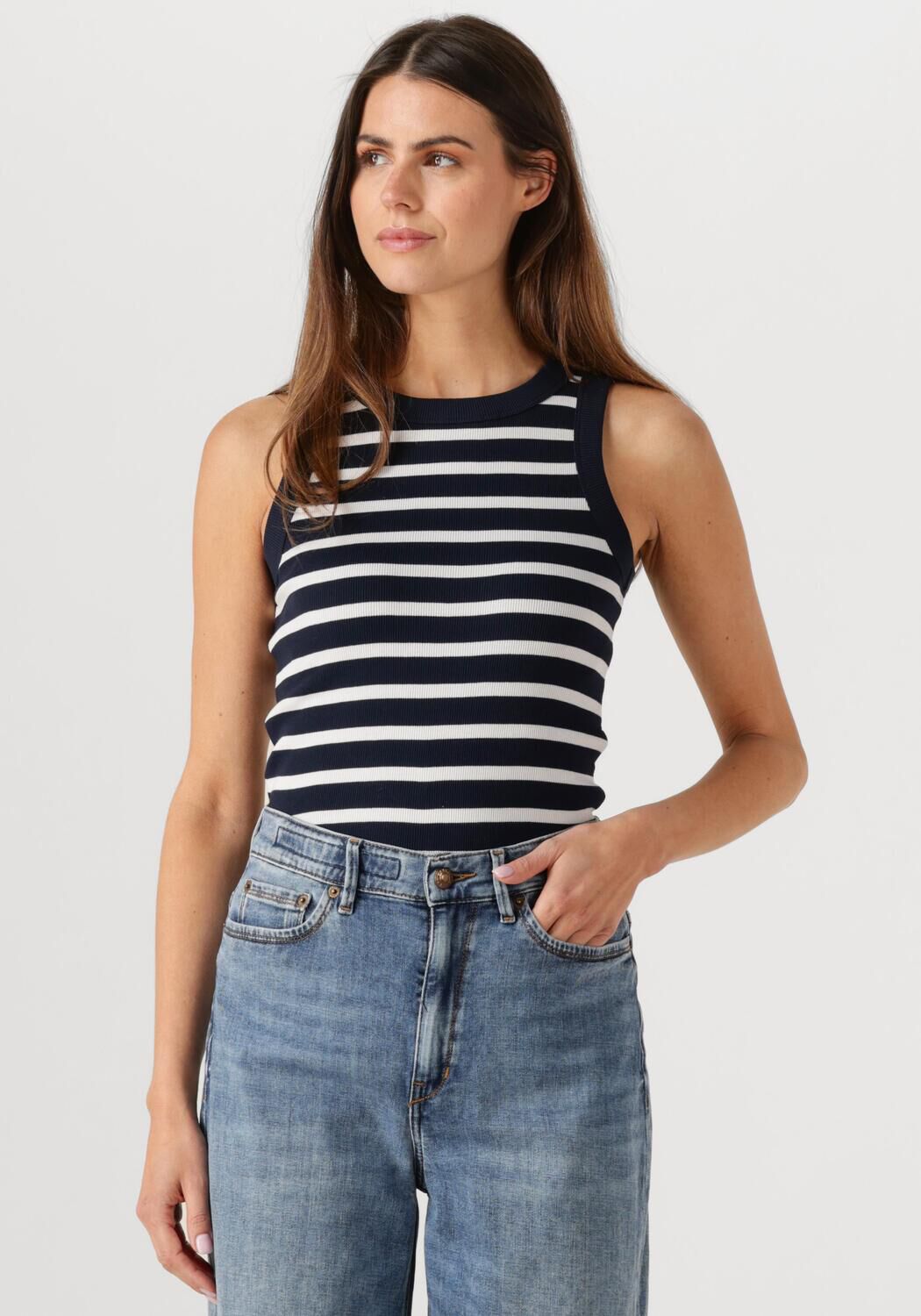 Drykorn Top Dames Olina, Maat: L, Kleur: Donkerblauw