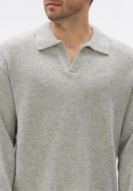 Grijze OLAF HUSSEIN Polo SIGNATURE KNITTED POLO - large