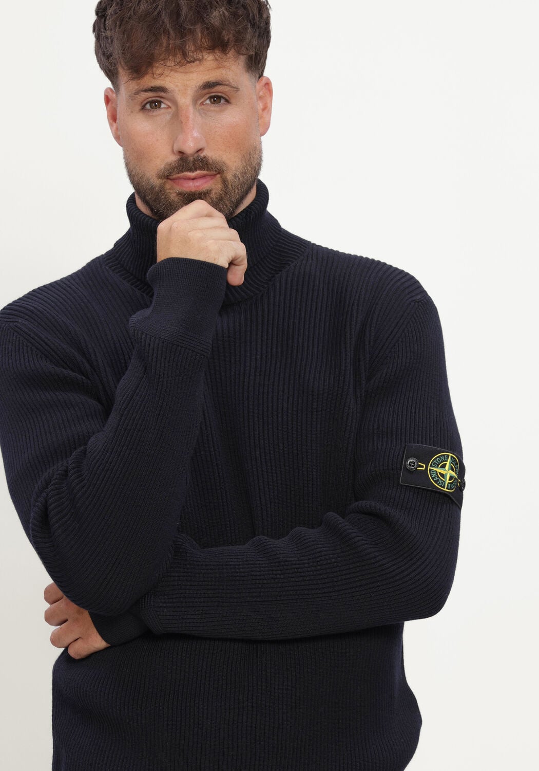 Donkerblauwe STONE ISLAND Coltrui T-NECK S00C2 - large