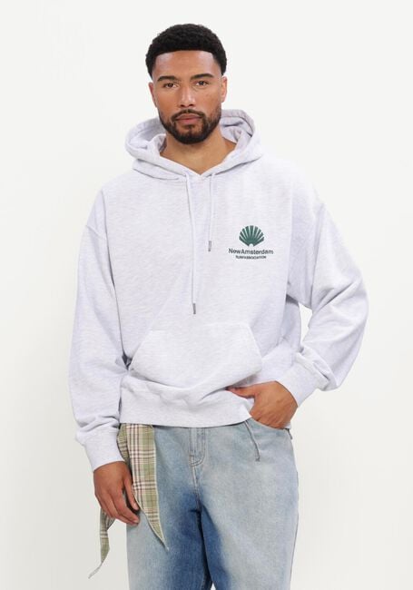 Grijze NEW AMSTERDAM SURF ASSOCIATION Sweater LOGO HOODIE - large