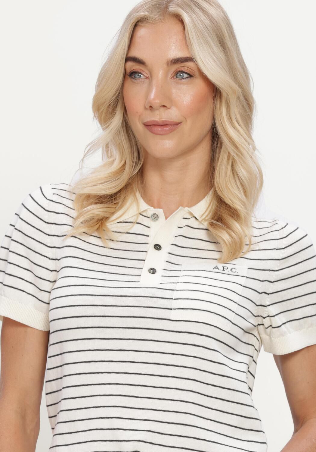 Ecru APC Polo / T-shirt POLO ALINE - large