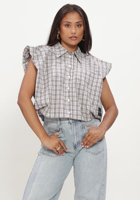 Gebroken wit HAUTE L'AMITI&Eacute; Top DINNIE NS MINI CHECK SHIRT - large