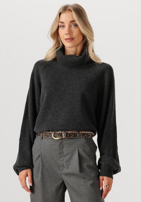 Donkergrijze GESTUZ Trui MANZIGZ WOOL ROLLNECK - large