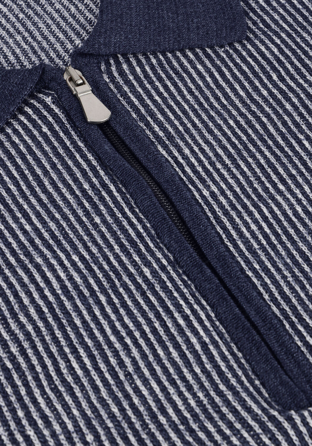 Donkerblauwe GRAN SASSO Polo TENNIS ZIP S/SLV - large