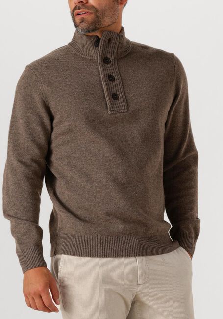 Bruine BARBOUR Trui ESSENTIAL PATCH HALF ZIP KNITTED JUMPER - large