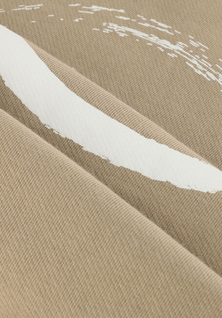 Beige OLAF HUSSEIN Sweater BRUSHSTROKE FACE CREWNECK - large