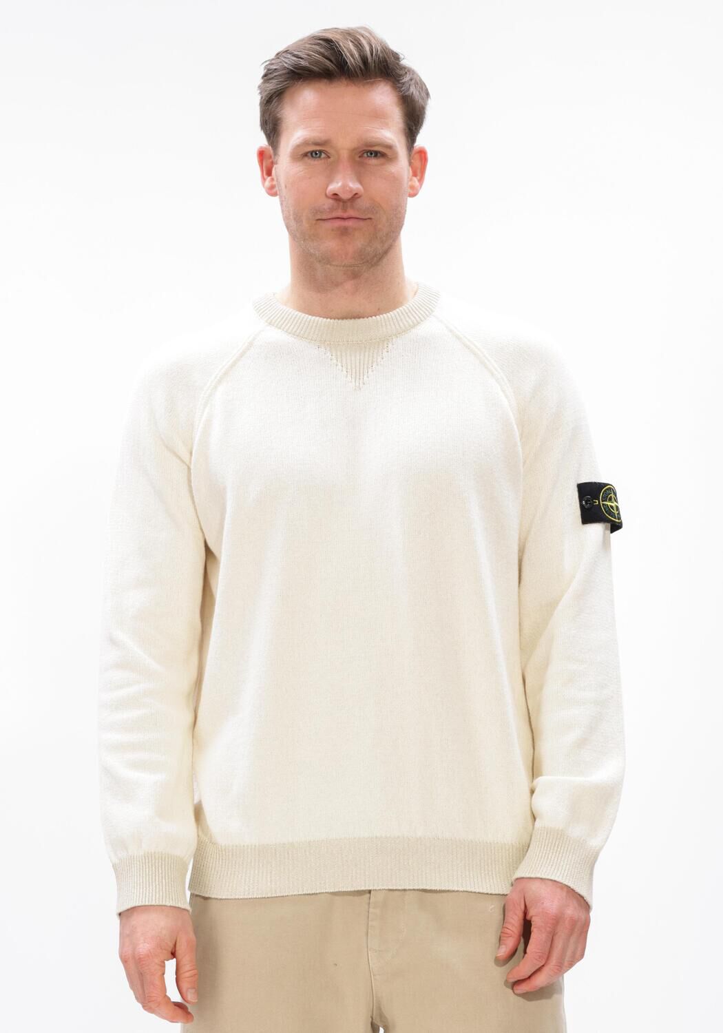 Creme STONE ISLAND Trui CREW NECK S01D3 - large