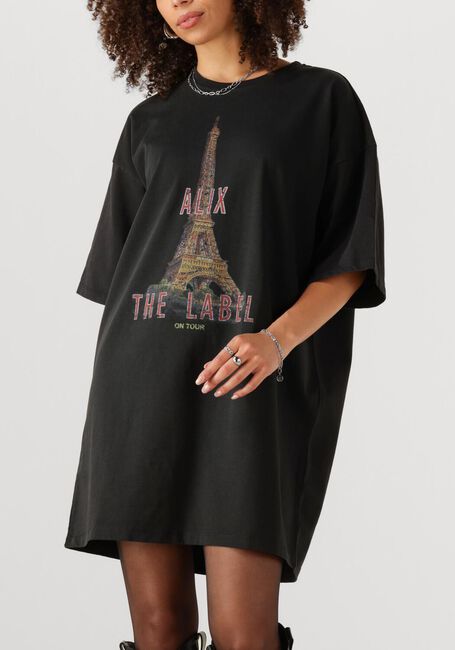 Grijze ALIX THE LABEL Mini jurk LADIES KNITTED PARIS T-SHIRT DRESS - large