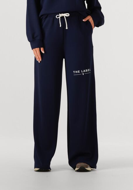 Donkerblauwe ALIX THE LABEL Joggingbroek LADIES KNITTED WIDE LEG SCUBA PANTS - large
